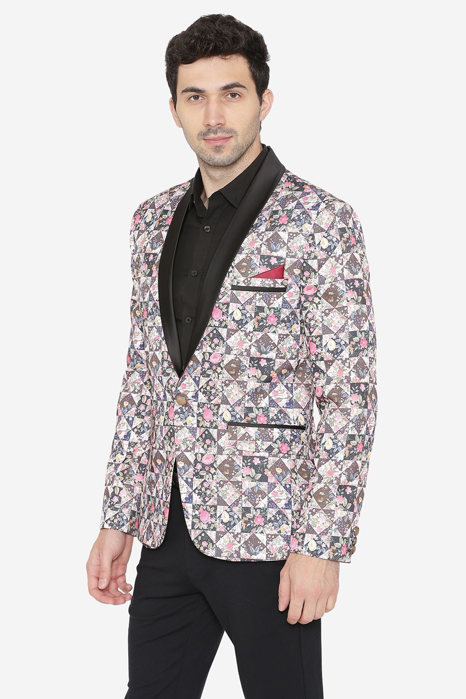 Polyester Fabric MulticolouRed Tuxedo