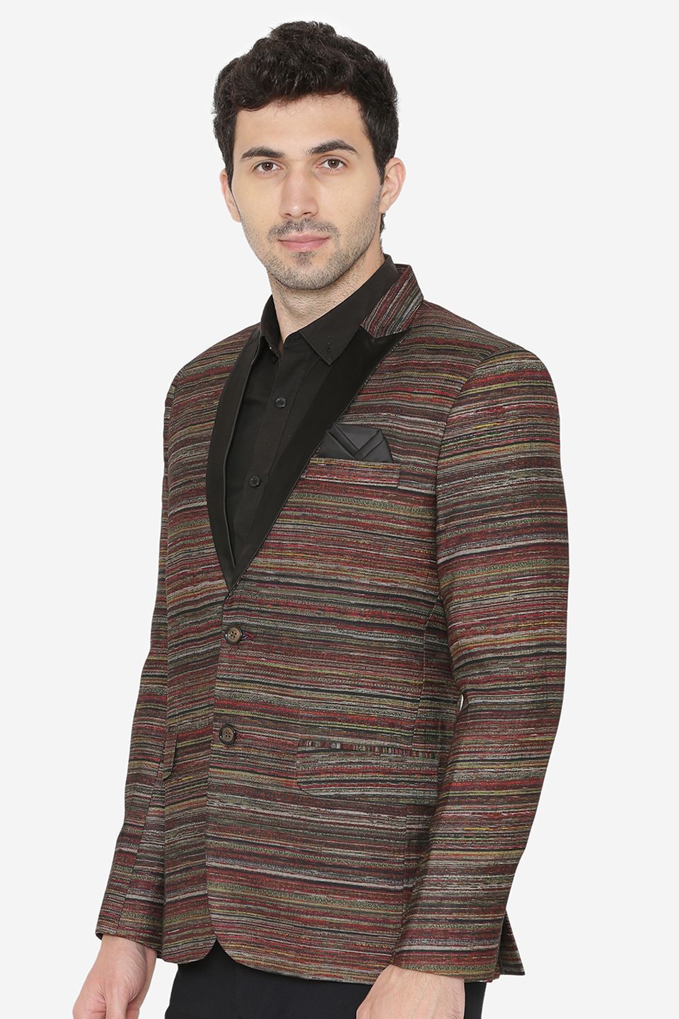 Polyester Cotton Fabric Brown Blazer