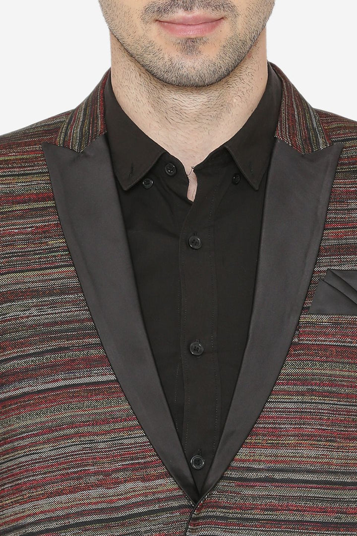 Polyester Cotton Fabric Brown Blazer
