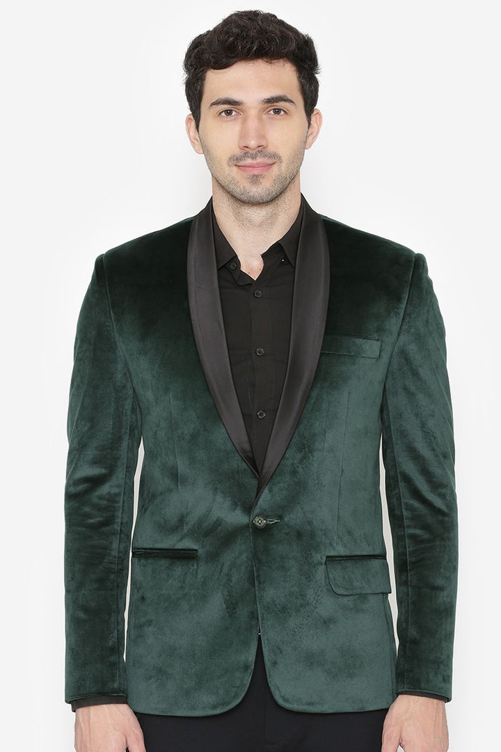 Cotton Velvet Green Blazers