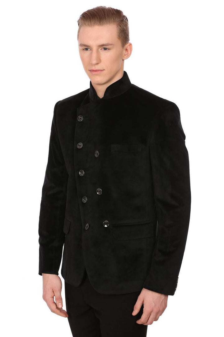 Dust Free Velvet Black Bandhgala