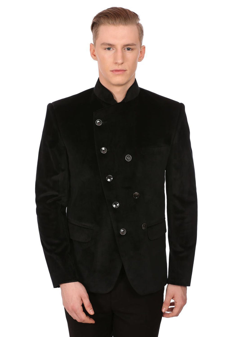 Dust Free Velvet Black Bandhgala