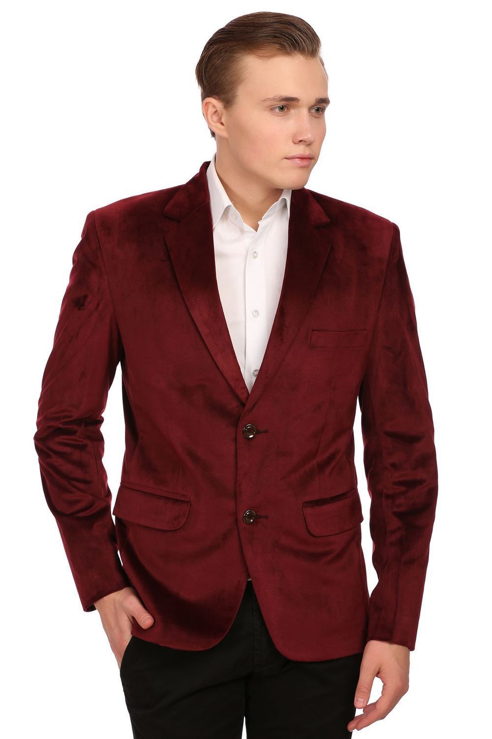 Dust Free Cotton Velvet Red Blazer