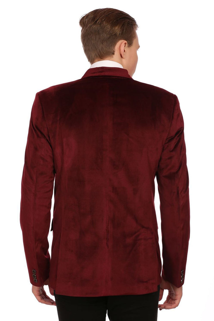 Dust Free Cotton Velvet Red Blazer