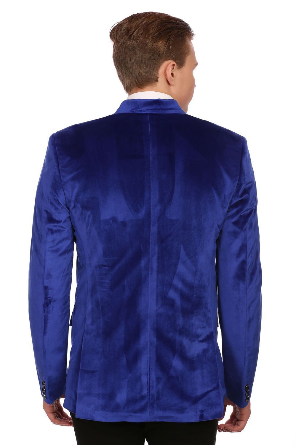 Dust Free Cotton Velvet Blue Blazer