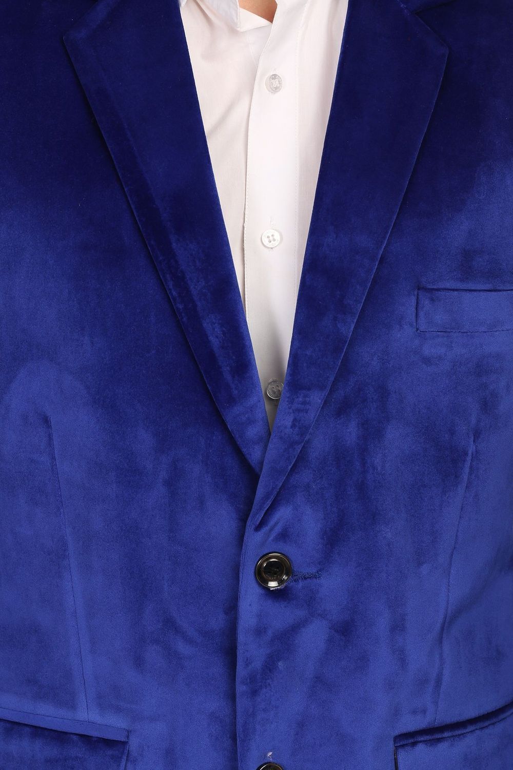 Dust Free Cotton Velvet Blue Blazer