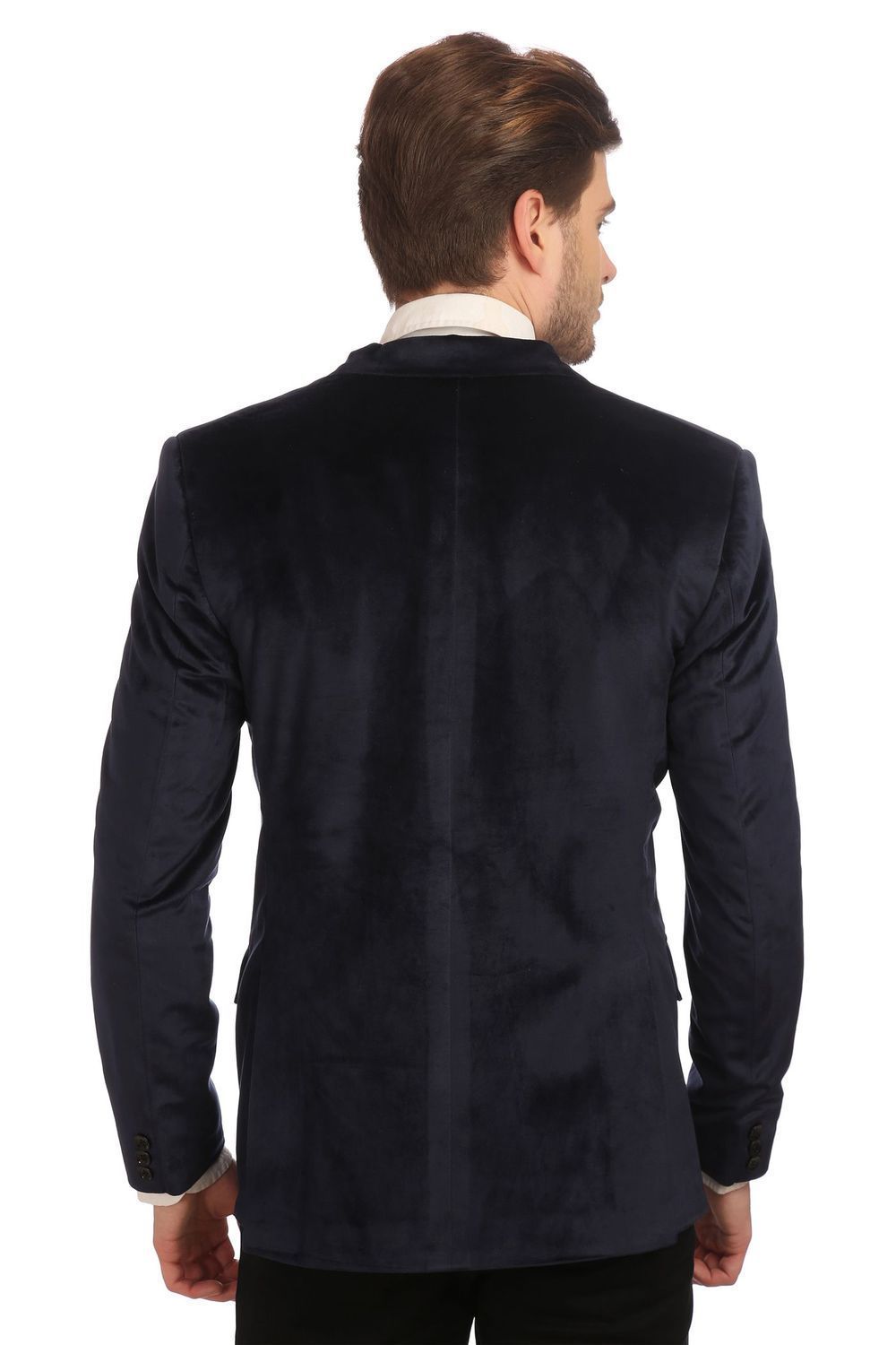 Dust Free Cotton Velvet Blue Blazer