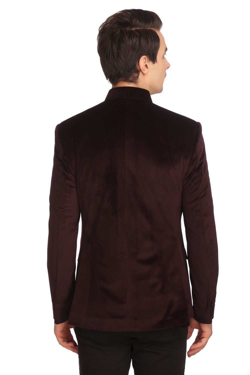 Dust-Free Cotton Velvet Purple Bandhgala