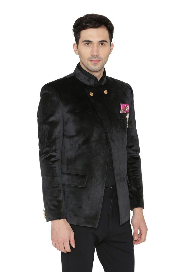 Velvet Black Bandhgala