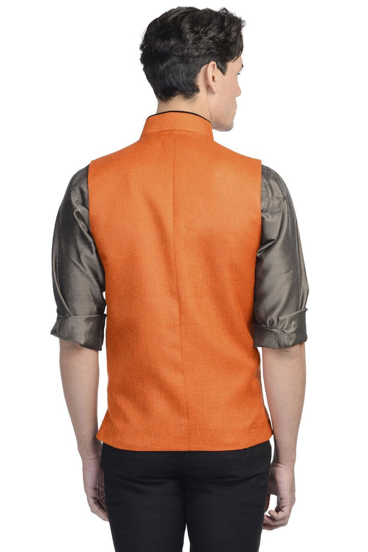 Rayon Orange Nehru Jacket