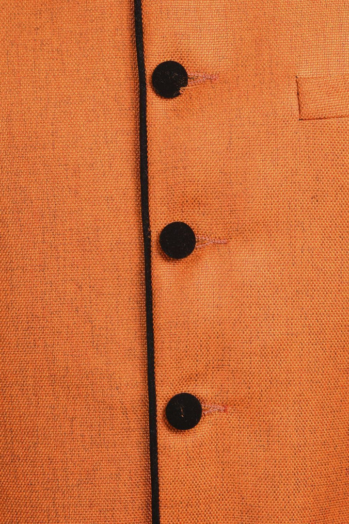 Rayon Orange Nehru Jacket