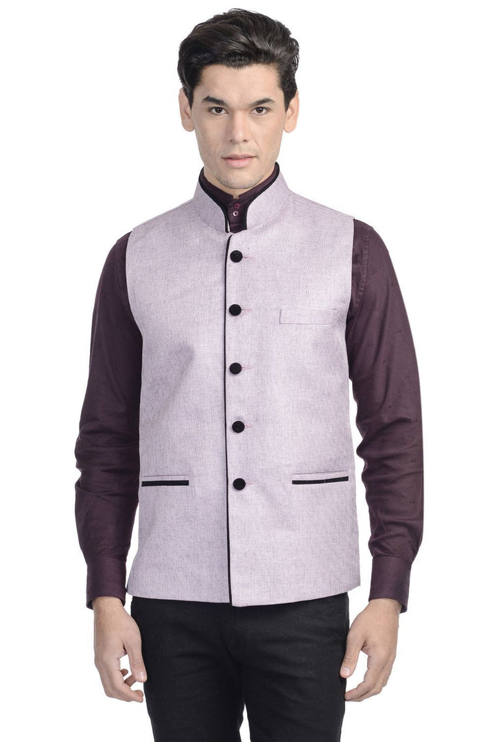 Rayon Purple Nehru Jacket