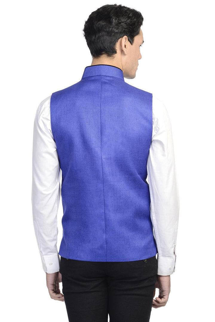 Rayon Blue Nehru Jacket