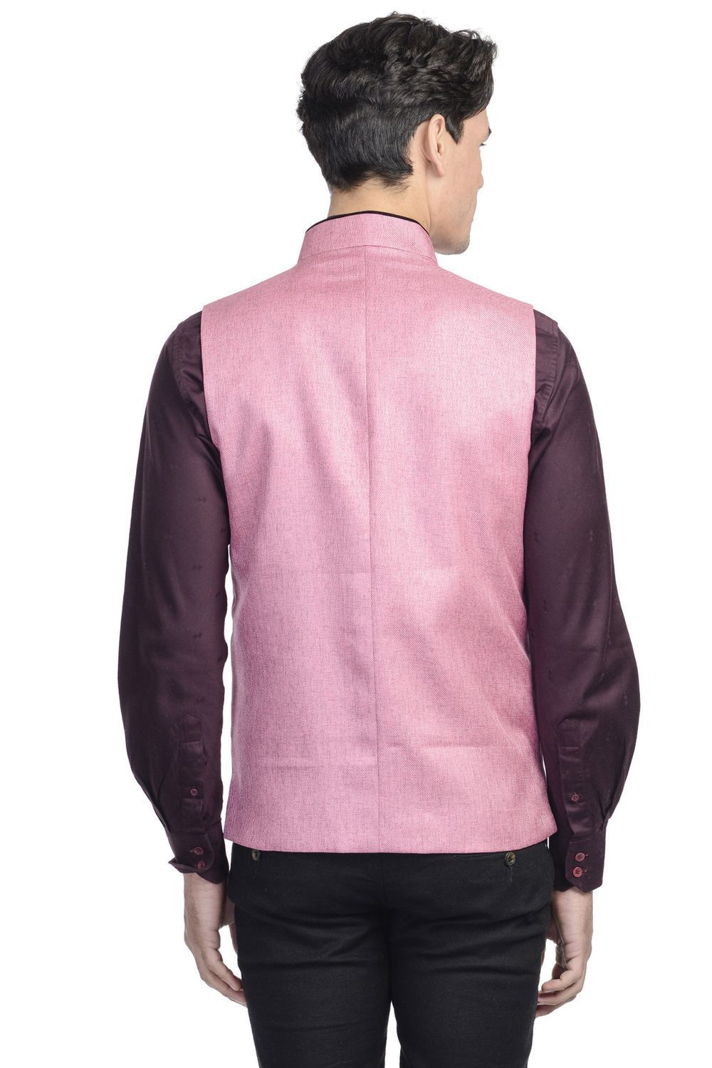 Rayon Pink Nehru Jacket