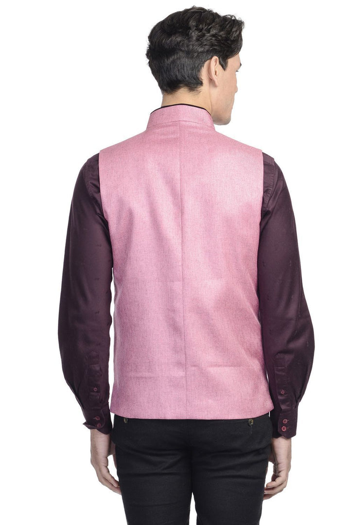Rayon Pink Nehru Jacket