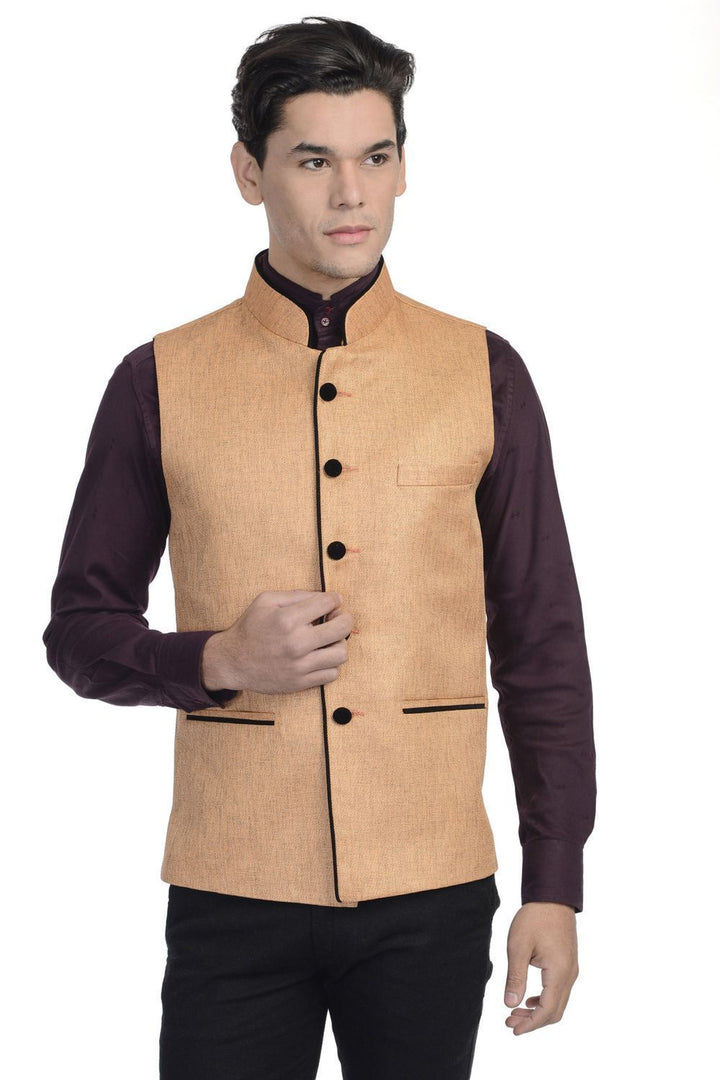 Rayon Orange Nehru Jacket