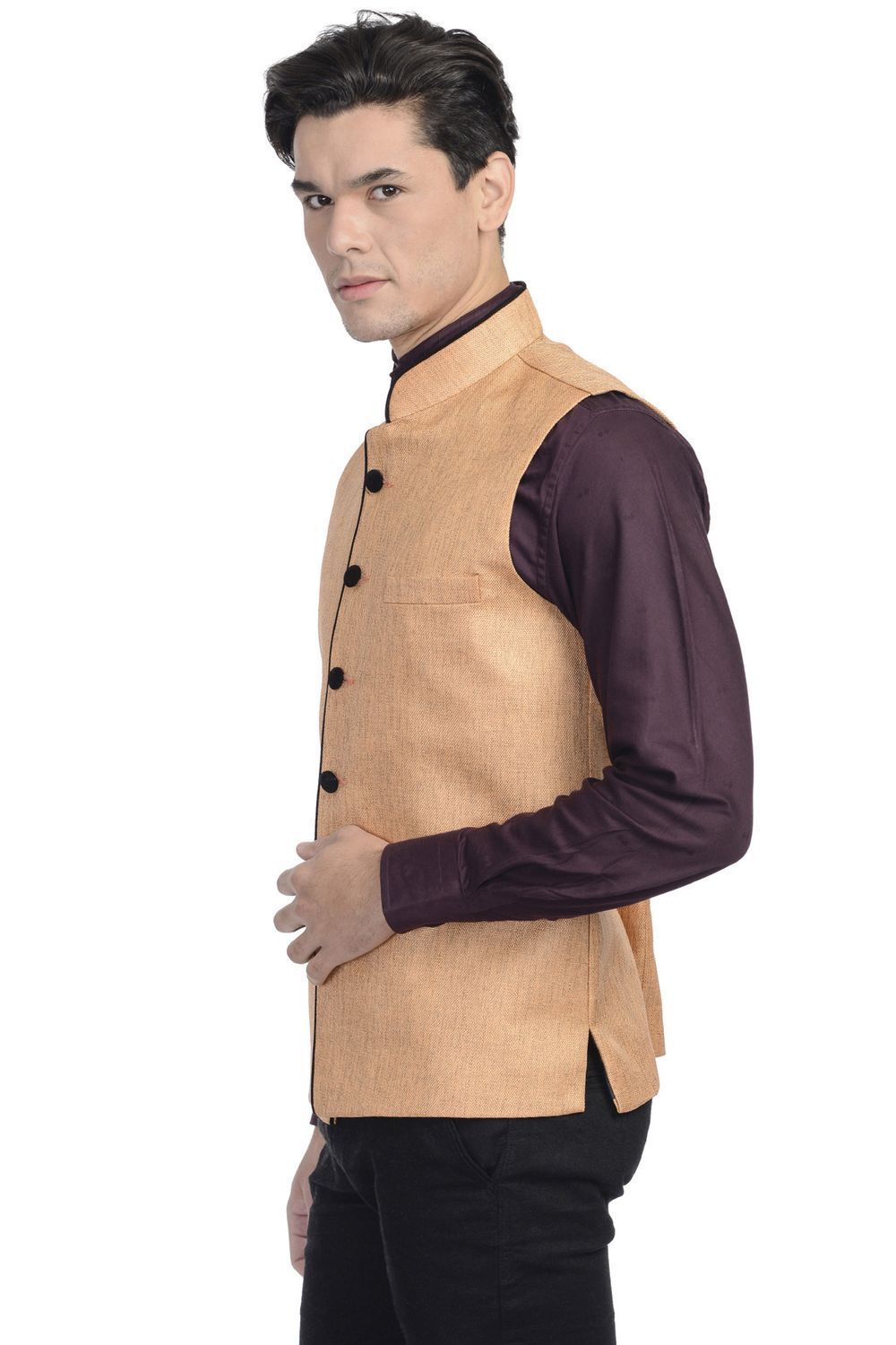 Rayon Orange Nehru Jacket