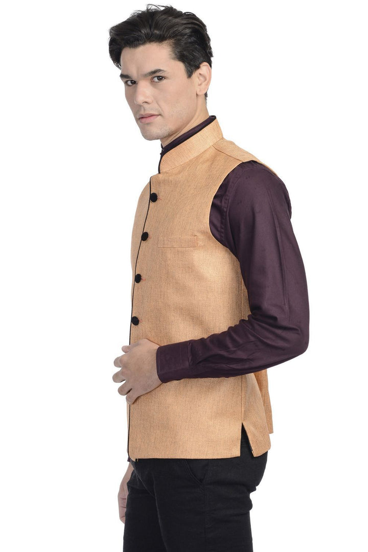 Rayon Orange Nehru Jacket