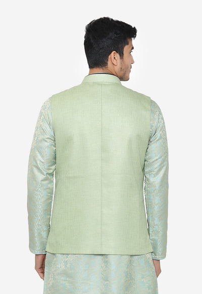 Rayon Green Nehru Modi Jacket