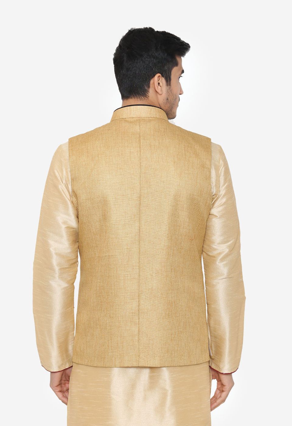 Rayon Gold Nehru Modi Jacket