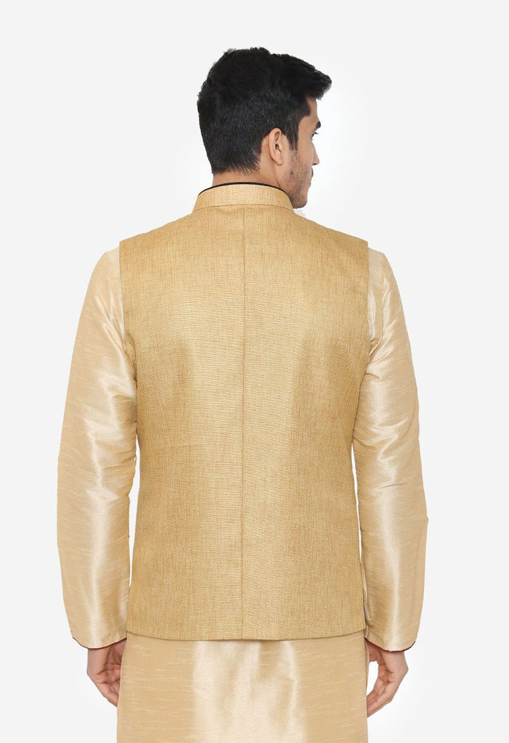 Rayon Gold Nehru Modi Jacket