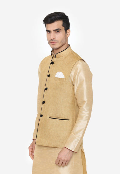 Rayon Gold Nehru Modi Jacket