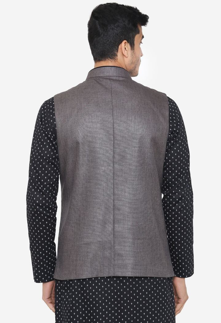 Rayon Grey Nehru Modi Jacket