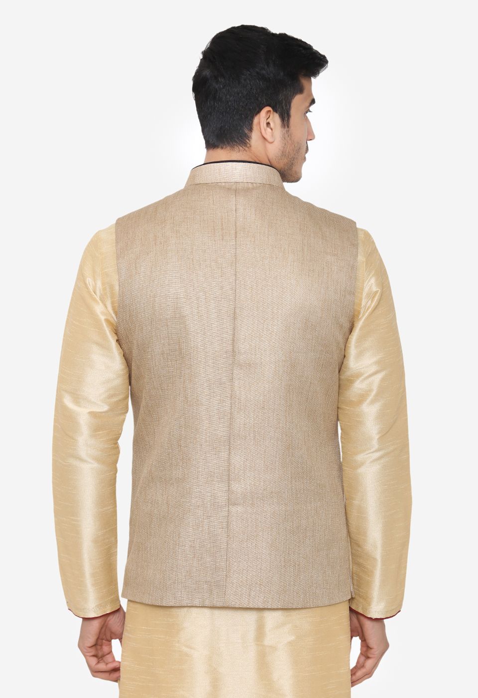 Rayon Beige Nehru Modi Jacket