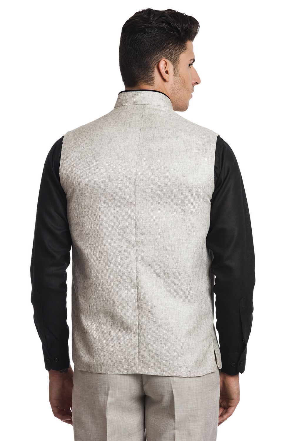 Rayon Silver Nehru Jacket