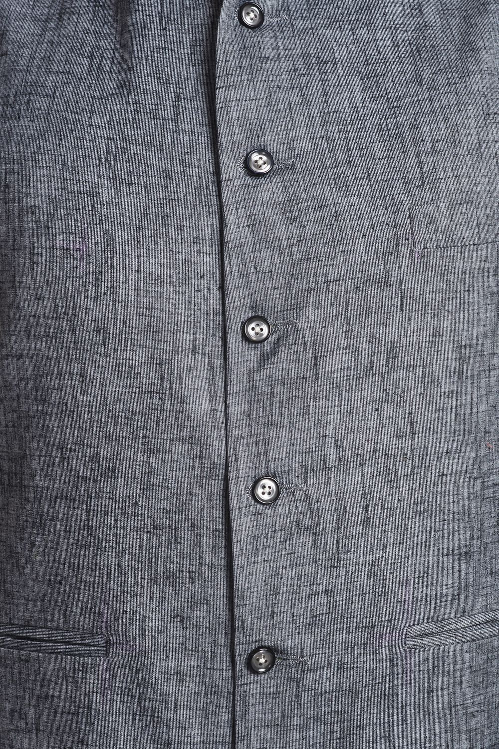 Linen Blend Grey Nehru Jacket