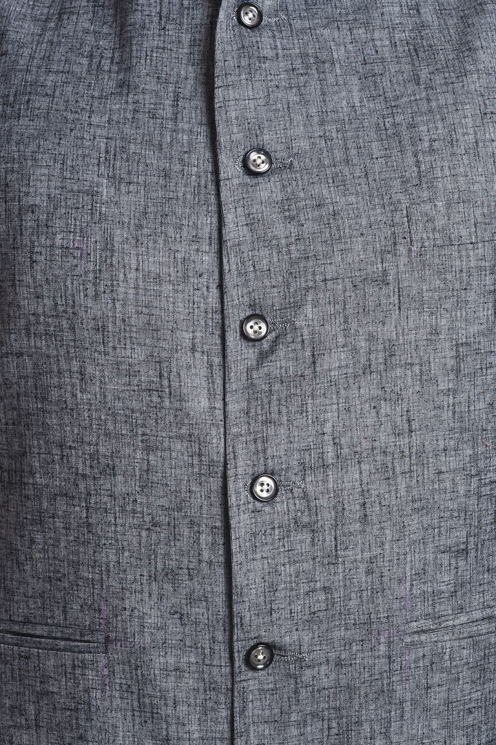 Linen Blend Grey Nehru Jacket