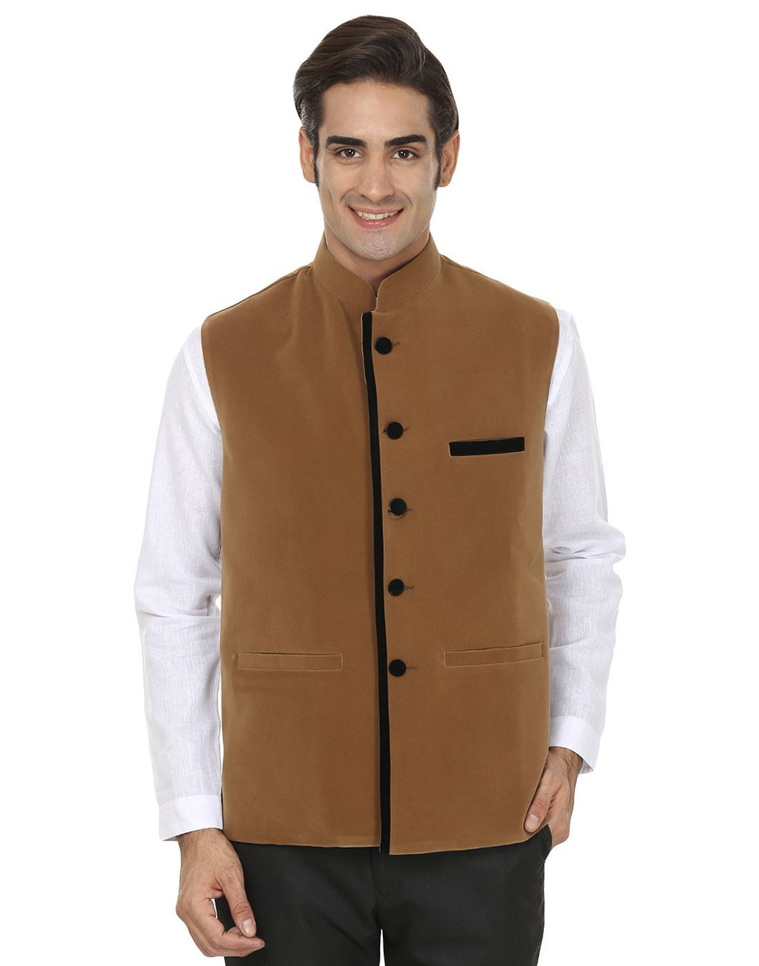 Velvet Brown Nehru Jacket