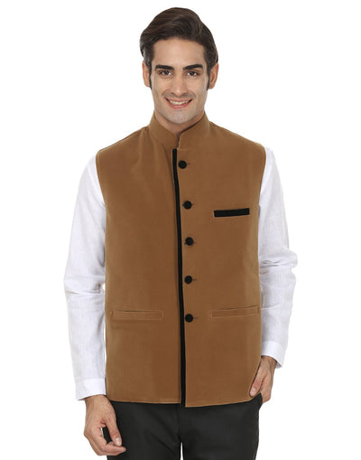 Velvet Brown Nehru Jacket