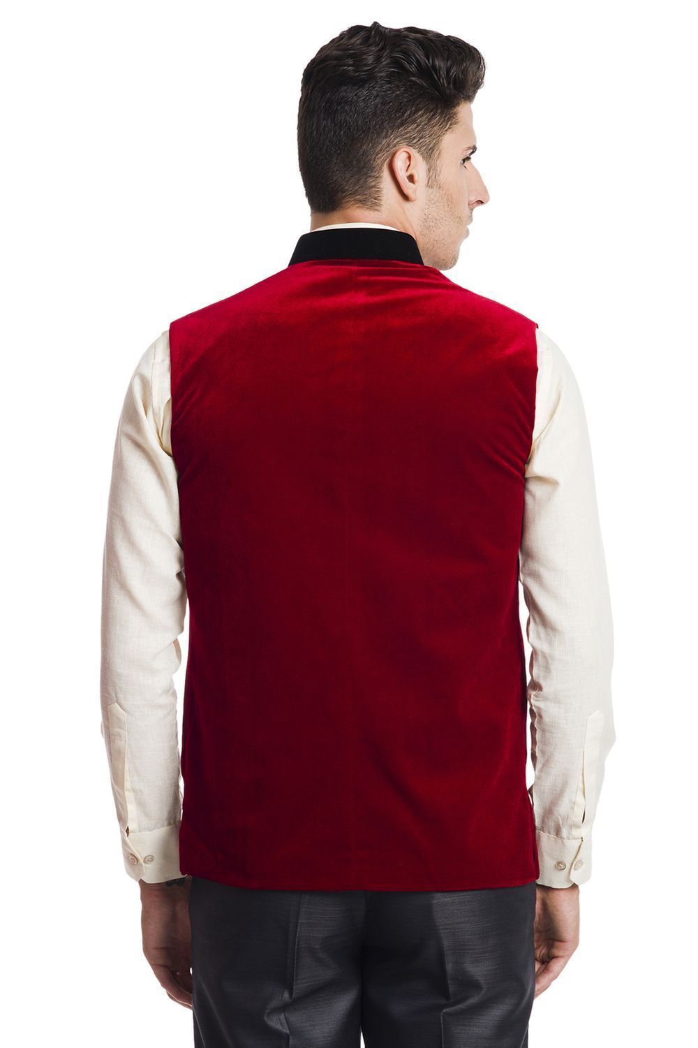 Velvet Red Nehru Jacket