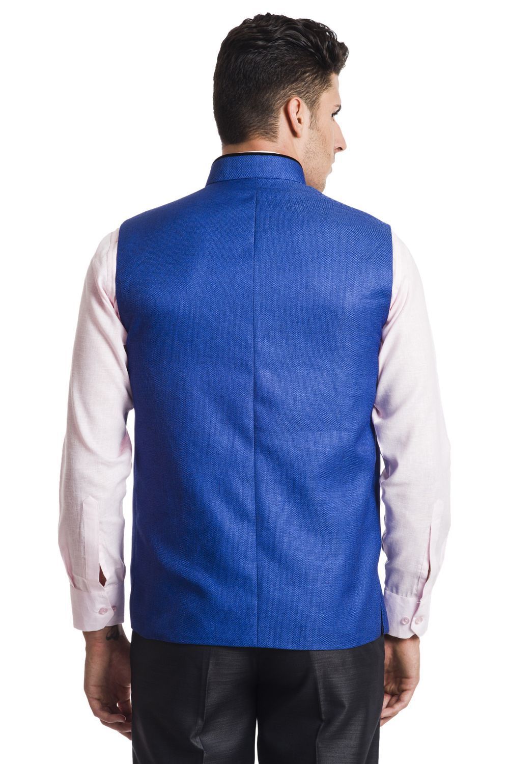 Polyester Cotton Blue Nehru Jacket