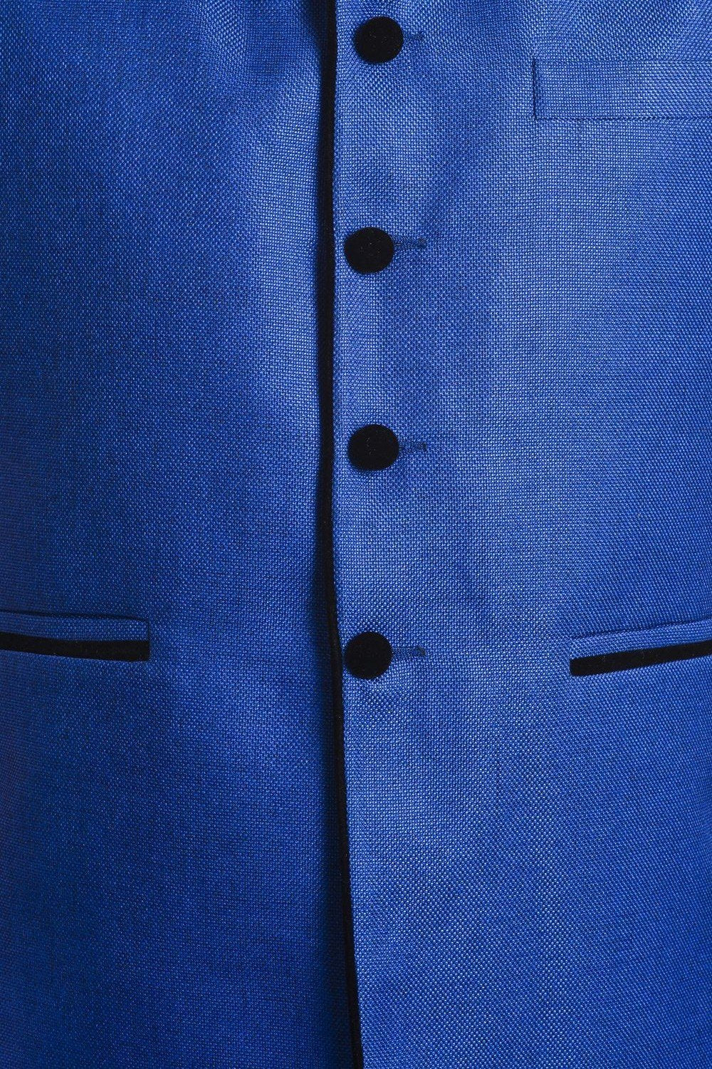 Polyester Cotton Blue Nehru Jacket