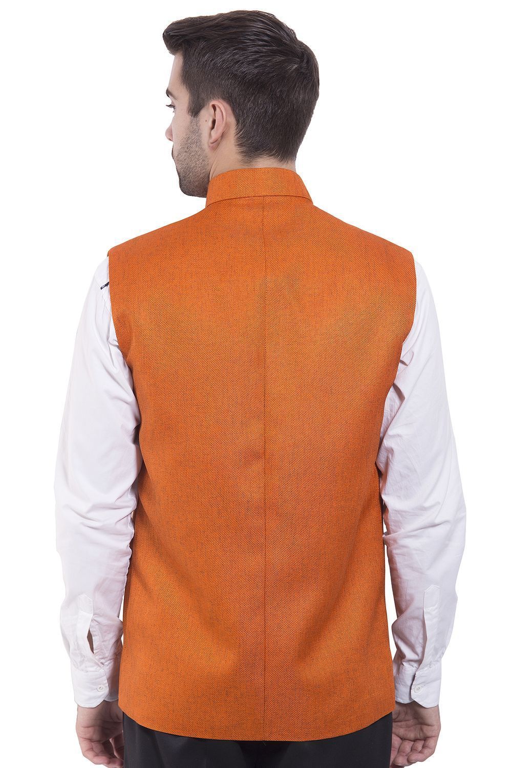 Rayon Orange Nehru Jacket