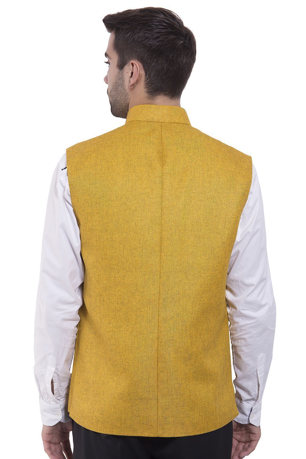 Rayon Yellow Nehru Jacket