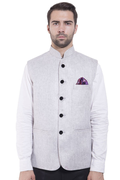 Rayon Grey Nehru Jacket