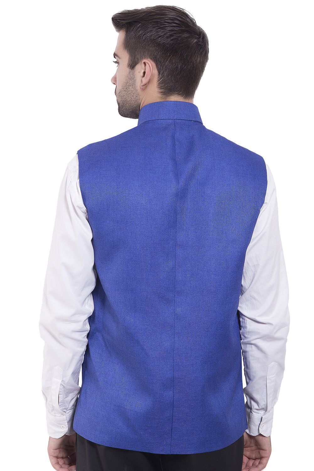 Rayon Blue Nehru Jacket
