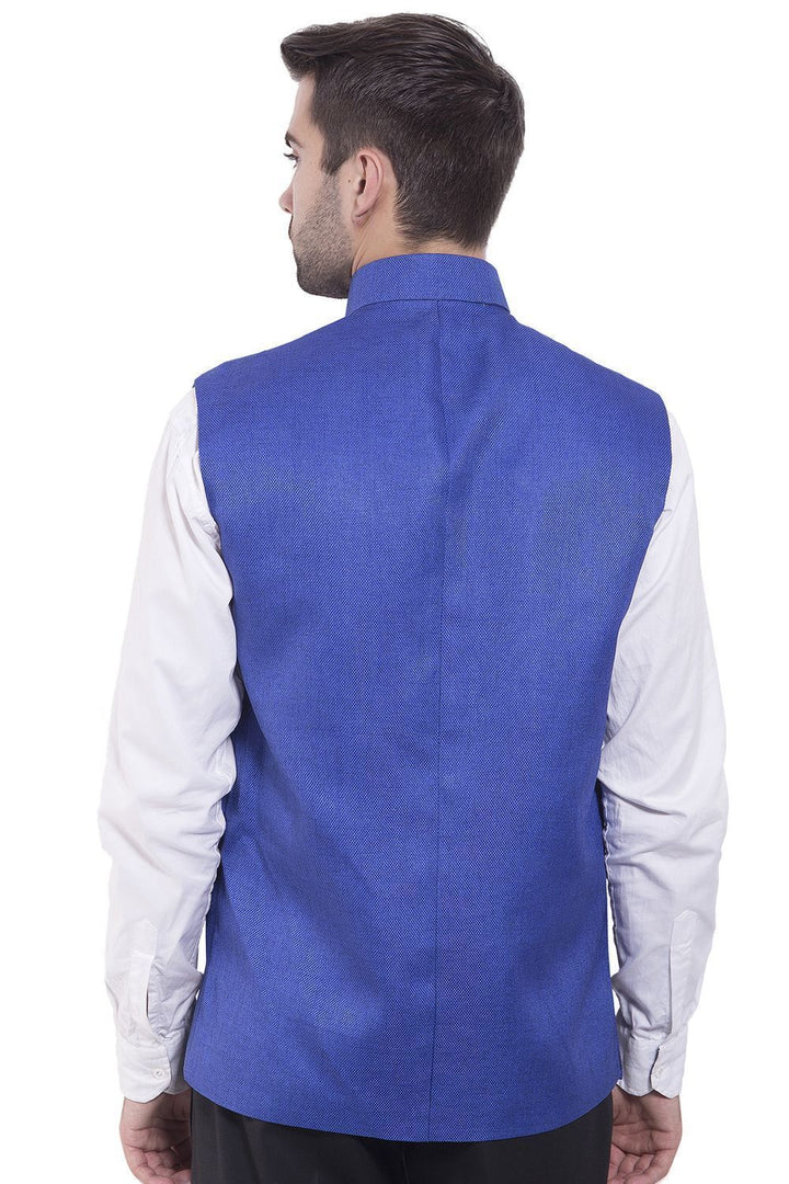 Rayon Blue Nehru Jacket