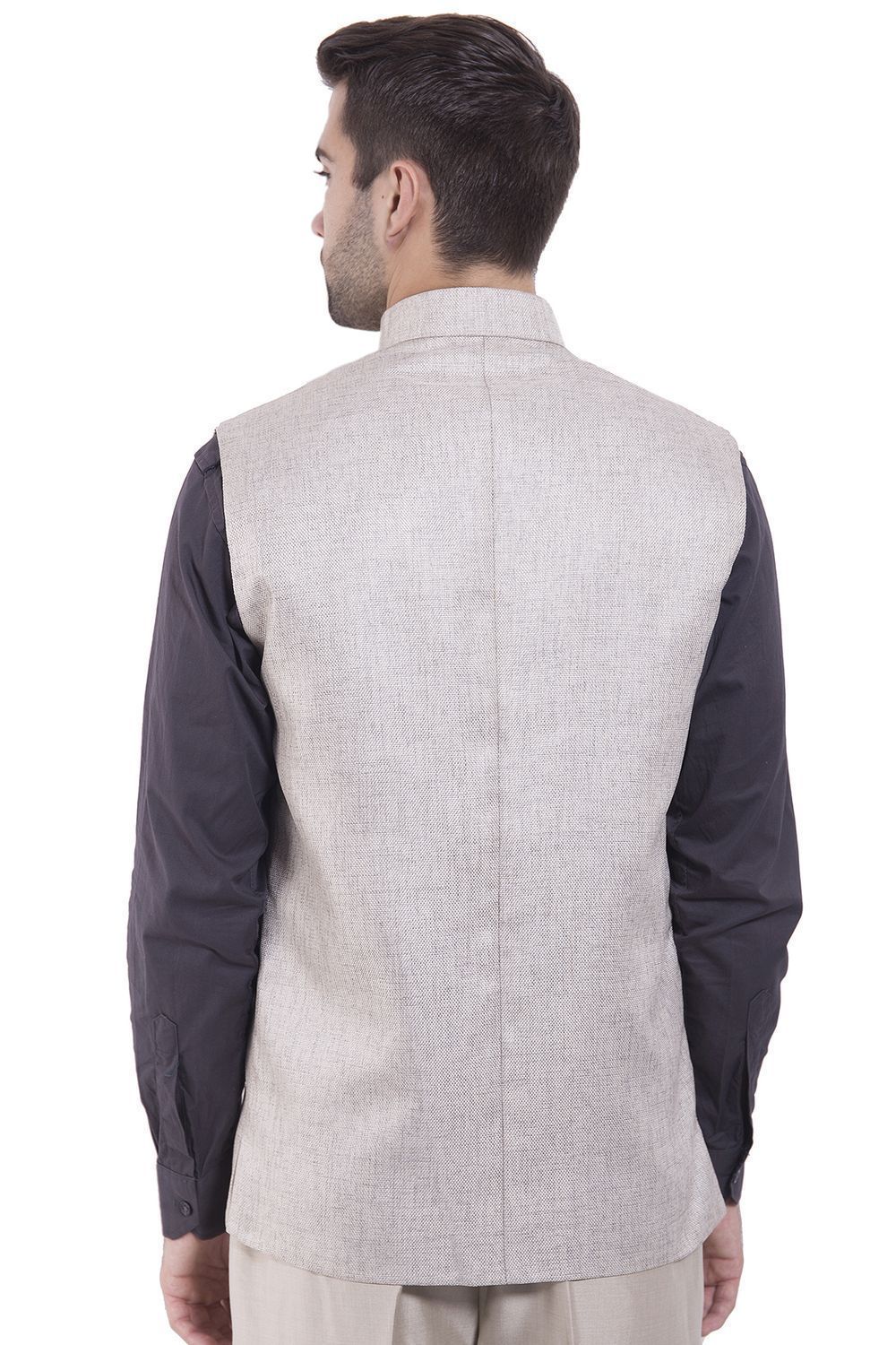 Rayon Silver Nehru Jacket