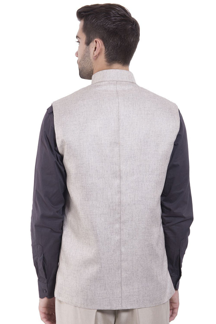 Rayon Silver Nehru Jacket