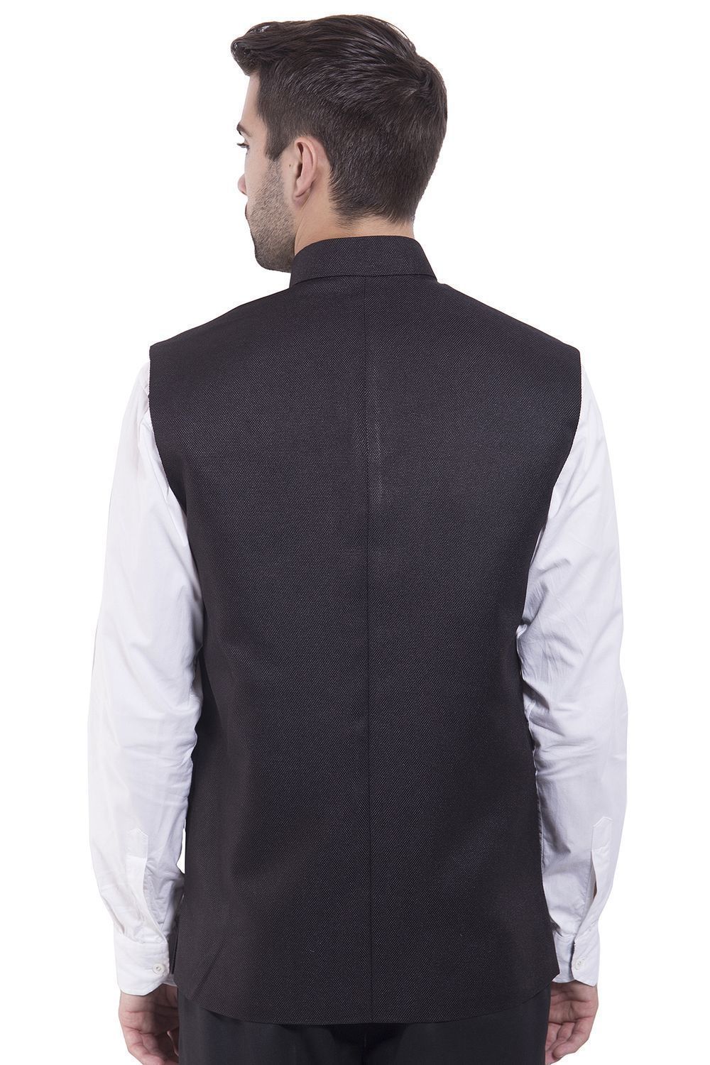 Rayon Black Nehru Jacket