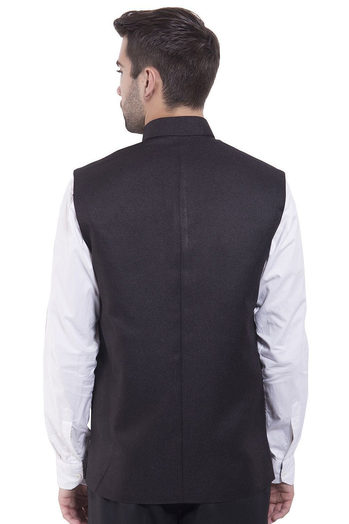 Rayon Black Nehru Jacket