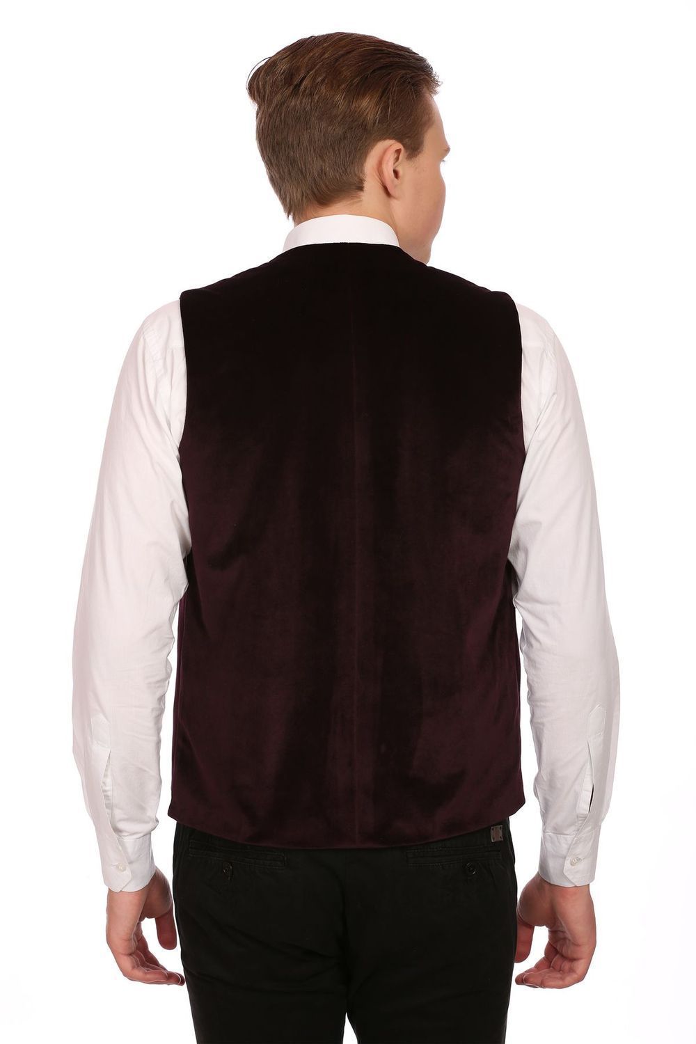 Dust Free Cotton Velvet Red Waistcoat
