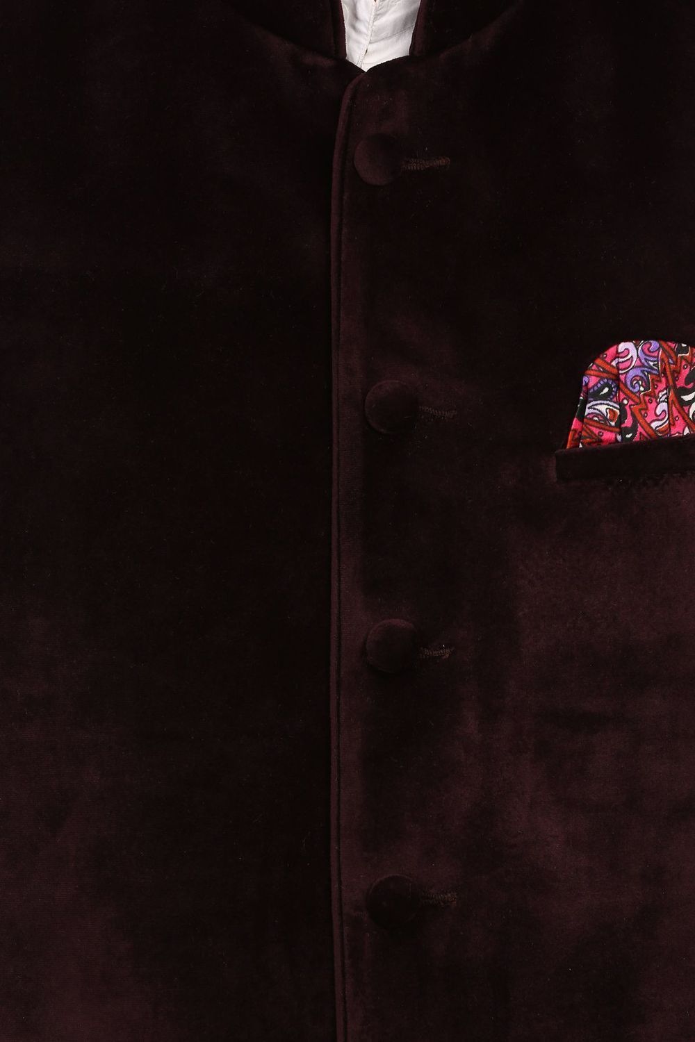 Dust Free Cotton Velvet Red Nehru Jacket