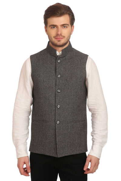 Tweed Grey Nehru Jacket