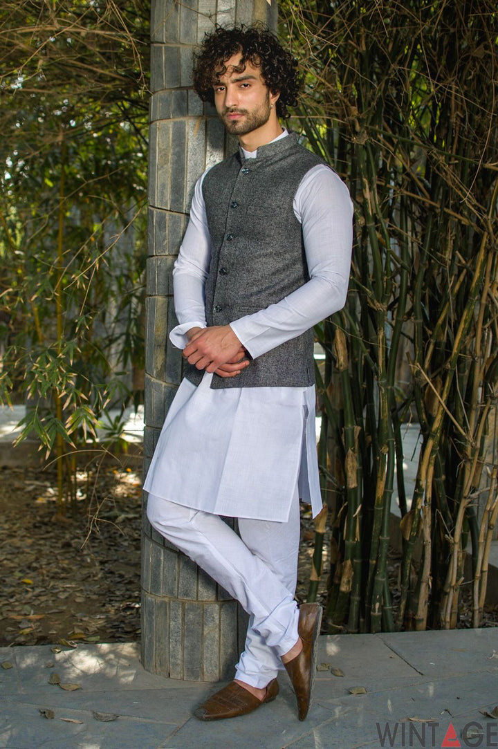 Tweed Grey Modi Nehru Jacket