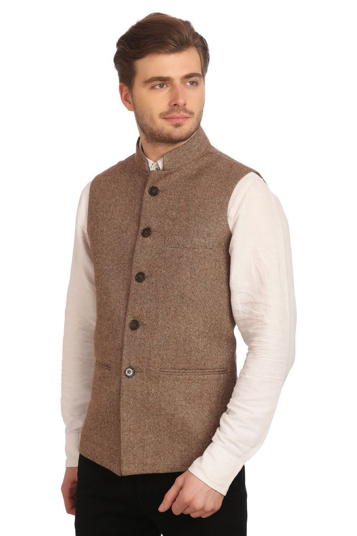 Tweed Brown Nehru Jacket